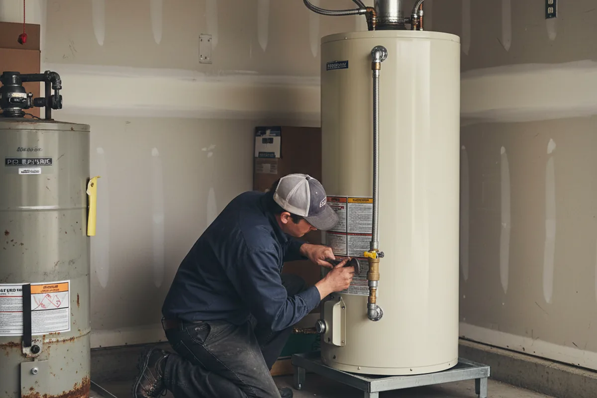 Water heater and shutoff valve replacement in Hendersonville